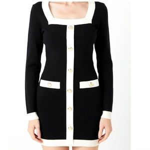 NWT Endless Rose LONG-SLEEVE KNIT MINI DRESS size S